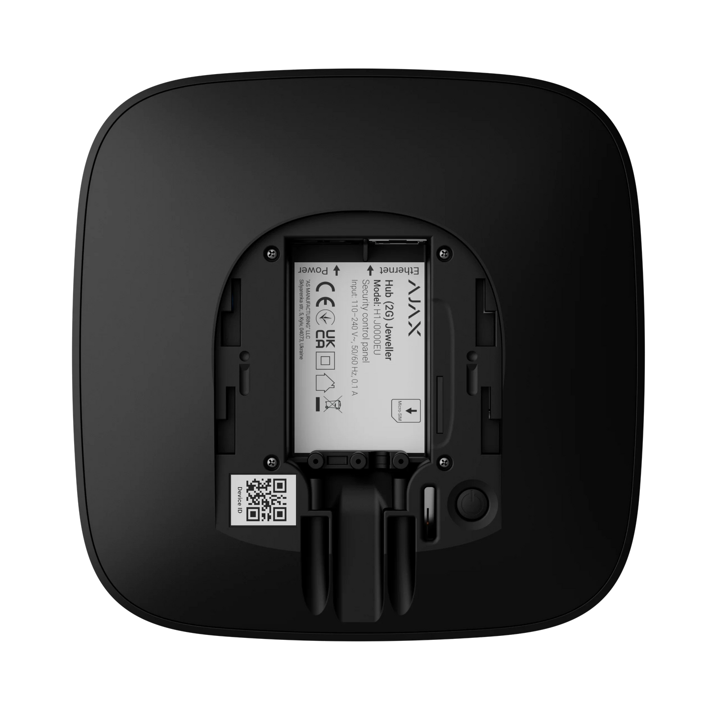 Ajax Hub 2 Plus Sort - Ethernet, Wi-Fi, og to SIM-kort (2G, 3G, 4G) - Sikshop