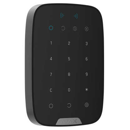 Ajax KeyPad Plus Jeweller Sort – Trådløst betjeningspanel med briklæser - Sikshop