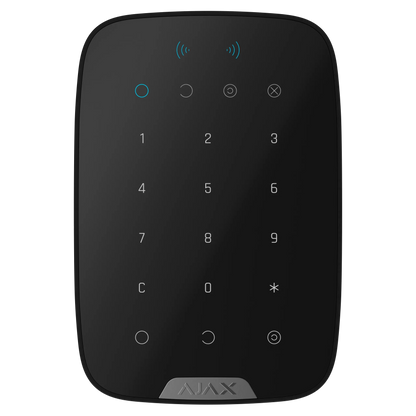 Ajax KeyPad Plus Jeweller Sort – Trådløst betjeningspanel med briklæser - Sikshop