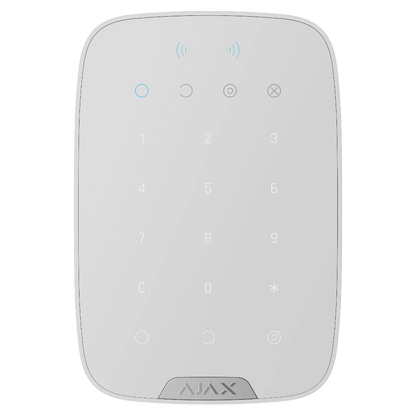 Ajax KeyPad Plus Hvid – Trådløst og Smart Betjeningspanel med Kortlæser