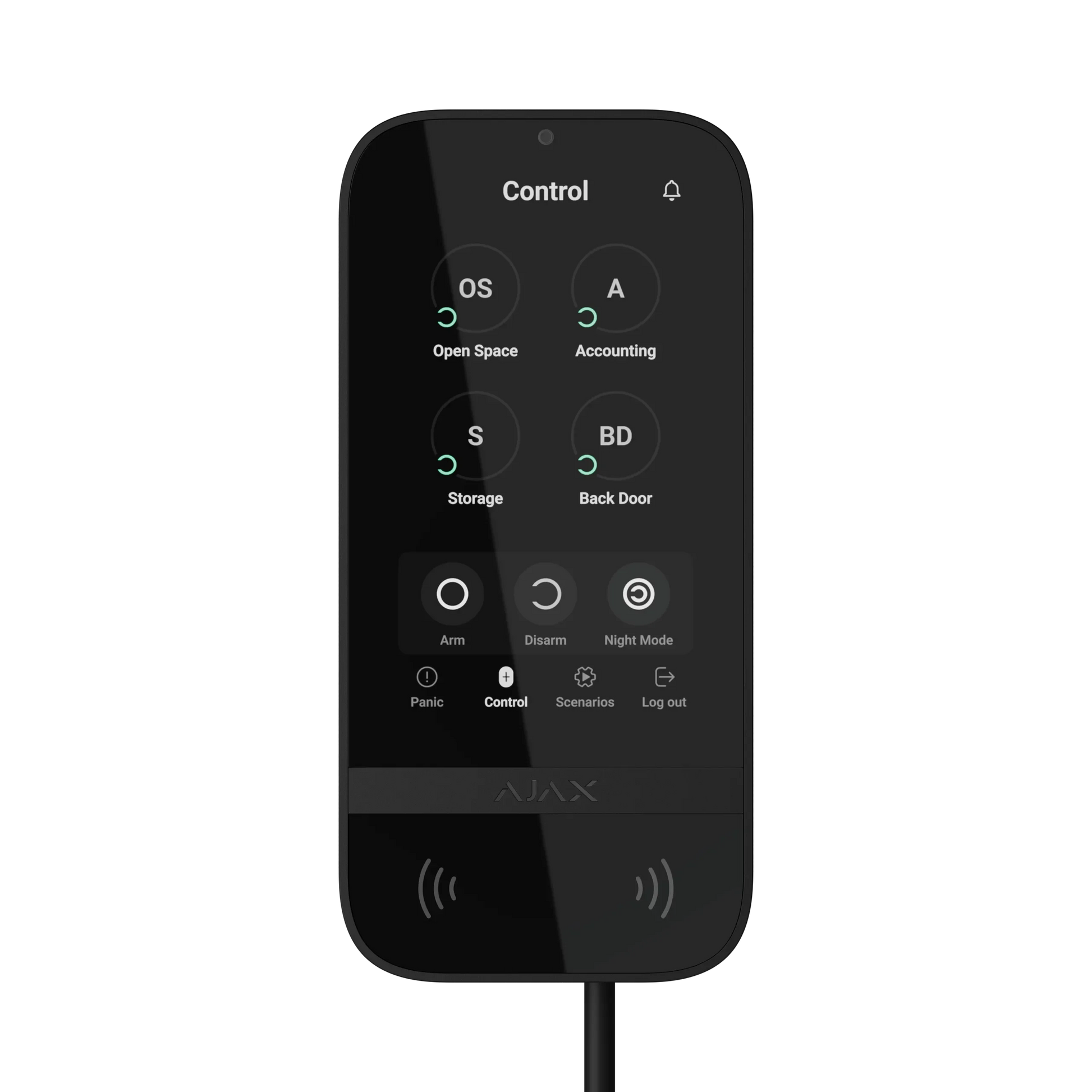 Ajax KeyPad TouchScreen Jeweller – Sort betjeningspanel med touchskærm - Sikshop