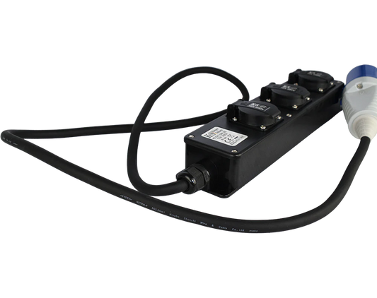 Stikadapter KS EX1.5M-3S – Robust 32A → 16A adapter med 3 udtag - Sikshop