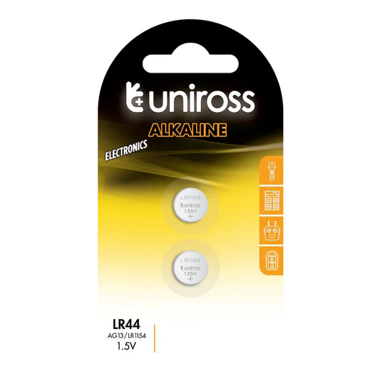 Uniross Alkaline AG13 / LR44 Knapcellebatterier – 2 stk.