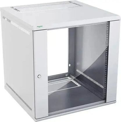 Actassi 19'' Væg Rack Flad-pak med Glasdør, BDH: 600 x 600 x 618 12HE, Lysegrå - Sikshop