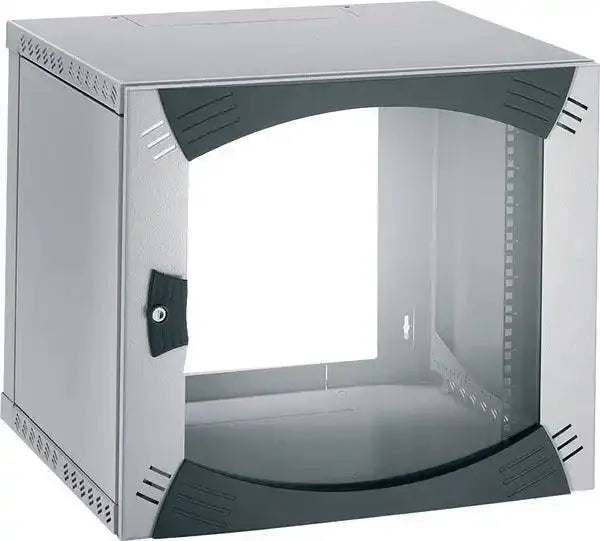 Actassi 19'' Væg Rack med Glasdør, BDH: 600 x 600 x 1045, 21HE, Lysegrå - Sikshop