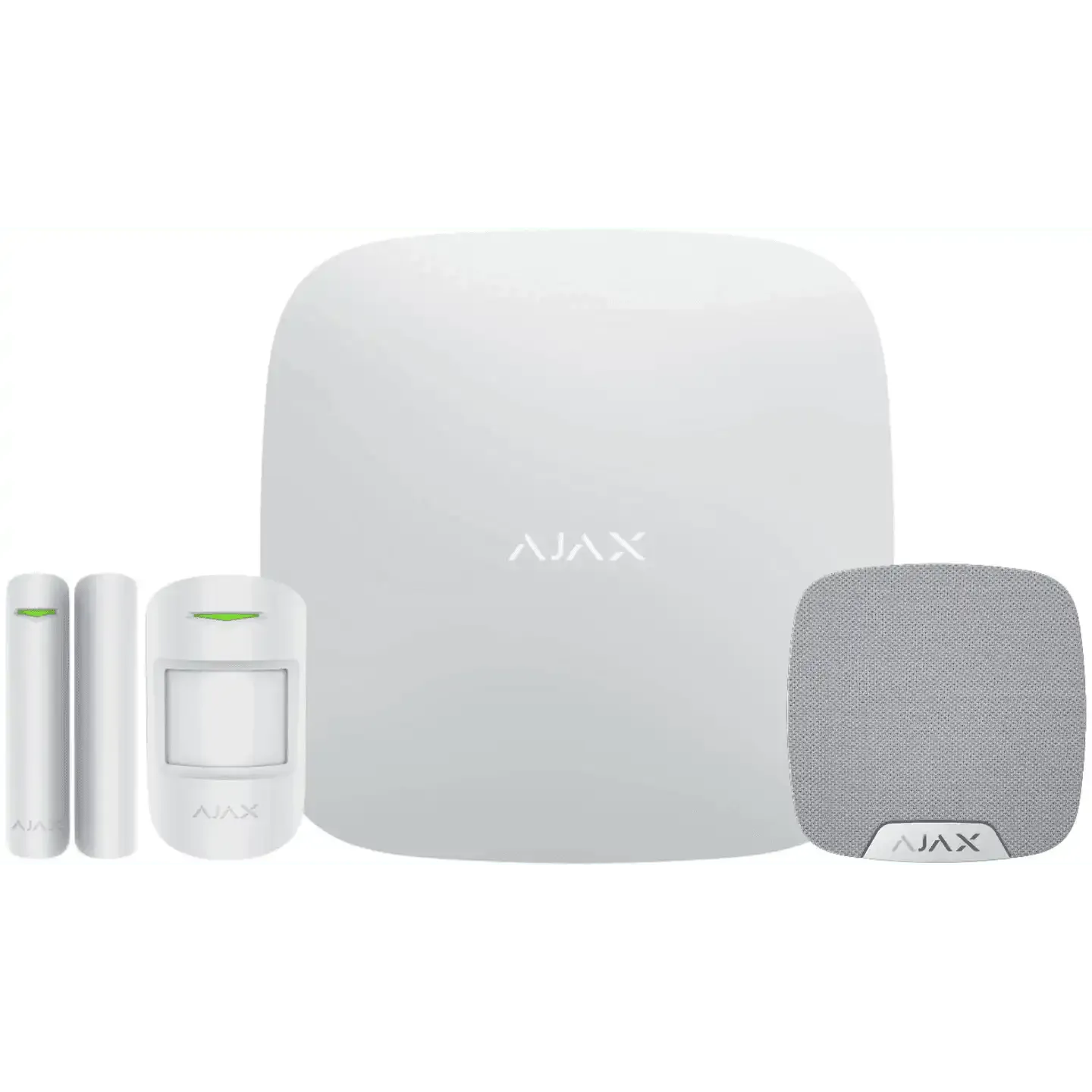 Ajax Alarm Startpakke med Hub 2 (Hvid) – Komplet Sikkerhed til Dit Hjem - Sikshop