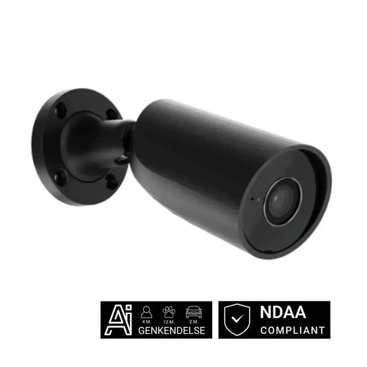 Ajax BulletCam – 5 MP, AI-genkendelse, 35m IR-lys, Sort - SIKSHOP