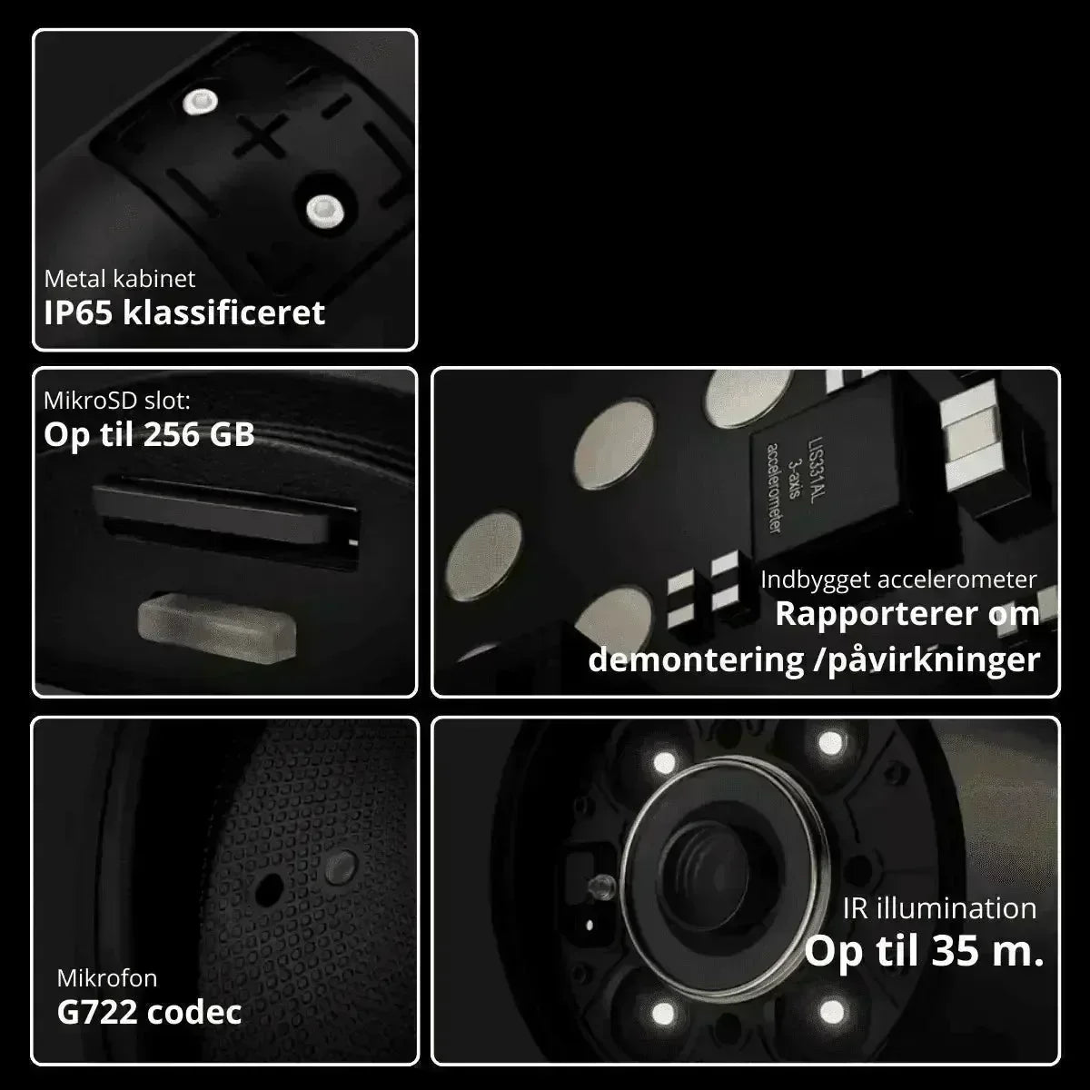 Ajax BulletCam – 5 MP, AI-genkendelse, 35m IR-lys, Sort - SIKSHOP