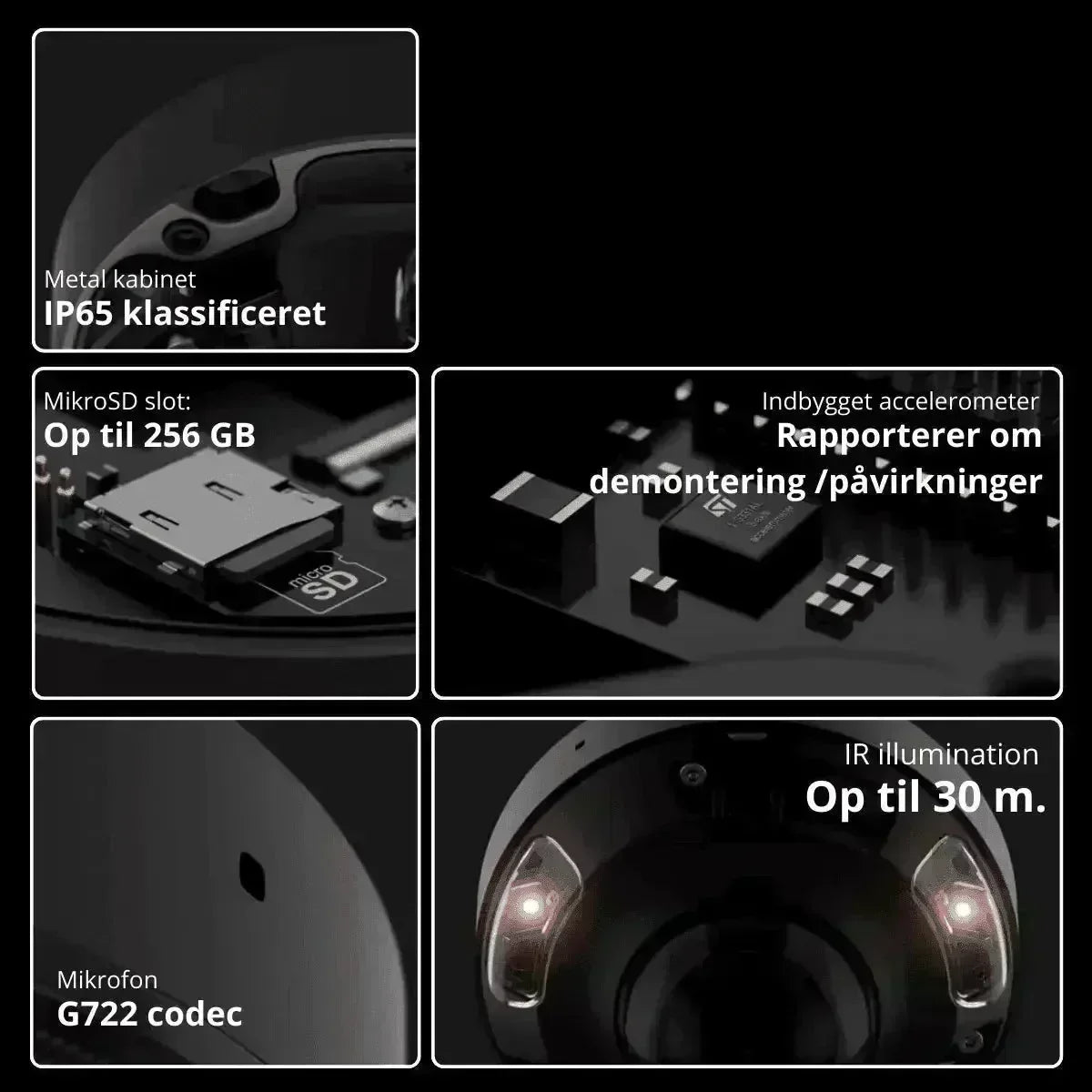 Ajax DomeCam Mini – 5 MP, AI-genkendelse, IR-lys 30m, Hvid - SIKSHOP