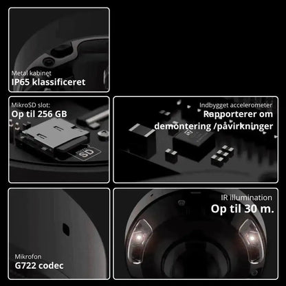 Ajax DomeCam Mini 8 MP Hvid – 4K Overvågning med AI og IR-lys - Sikshop