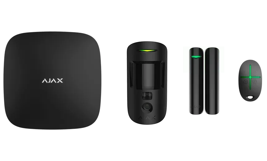 Ajax Hub2 Plus startspakke 5 med Kamera Sort – Komplet Sikkerhedsløsning til Hjem og Virksomhed - Sikshop