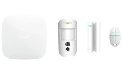 Ajax Hub2 Startspakke 4 med Kamera Sort – Komplet tyverialarm til Hjem og Virksomhed - Sikshop