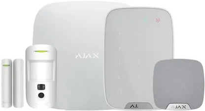 Ajax Hub2 startspakke 6 med Fotobevægelsesdetektor og Keypad hvid – Komplet Sikkerhedsløsning til Hjem og Virksomhed - Sikshop
