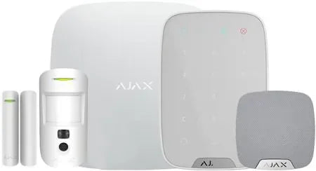 Ajax Hub2 startspakke 6 med Fotobevægelsesdetektor og Keypad hvid – Komplet Sikkerhedsløsning til Hjem og Virksomhed - SIKSHOP