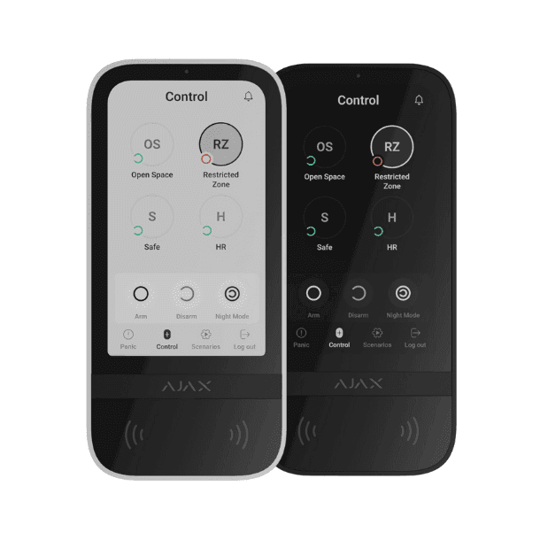 Ajax KeyPad TouchScreen Sort - Trådløs Tastatur med Berøringsskærm - Sikshop