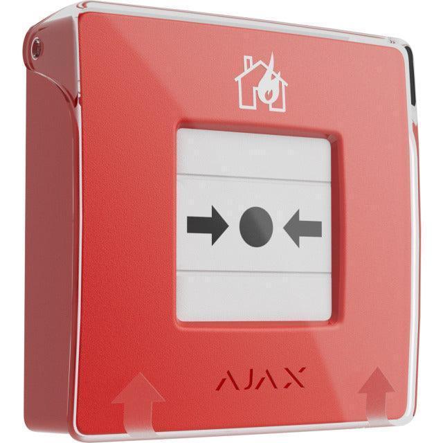 Ajax Manual Call Point Rød – Trådløst Brandtryk med Programmerbare Scenarier - Sikshop