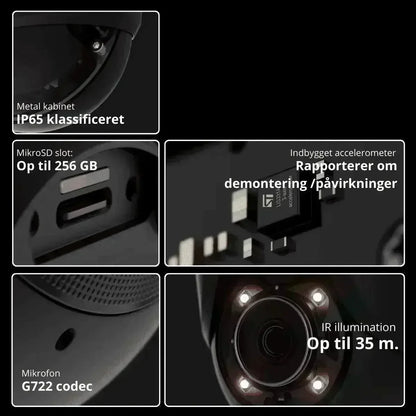 Ajax TurretCam – 8 MP, AI-genkendelse, 35m IR-lys, Hvid - SIKSHOP