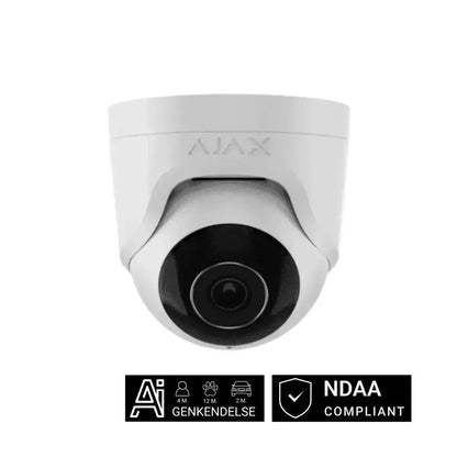 Ajax TurretCam – 8 MP, AI-genkendelse, 35m IR-lys, Hvid - SIKSHOP