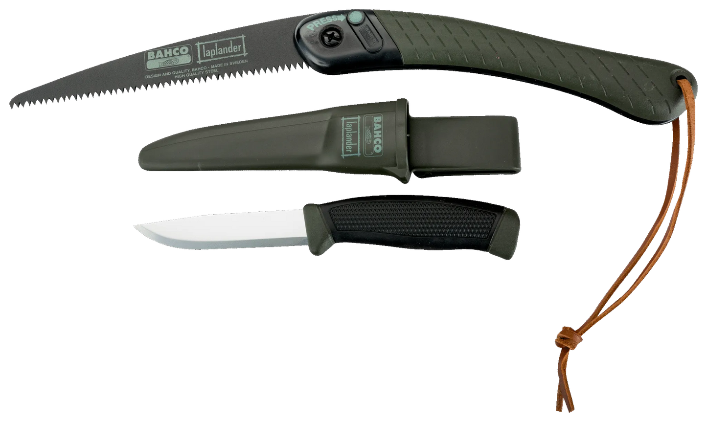 Bahco Laplander Sæt – Foldesav og Kniv til Jagt, Camping og Friluftsliv - Sikshop