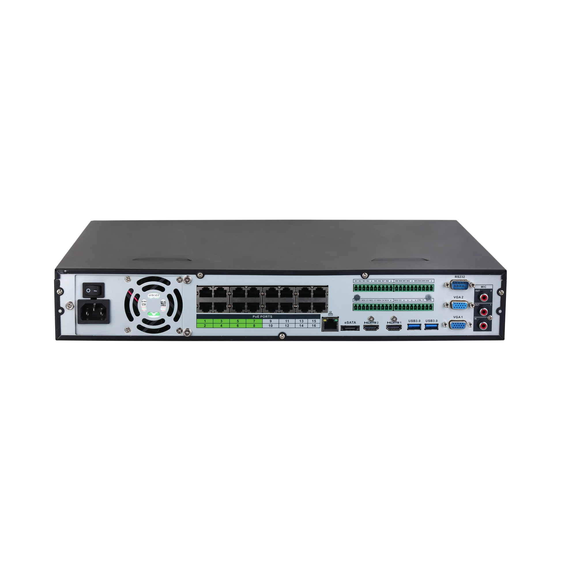 Dahua DHI-NVR5432-16P-EI – 32 kanals NVR med 16 PoE og 4 Harddisk pladser - Sikshop