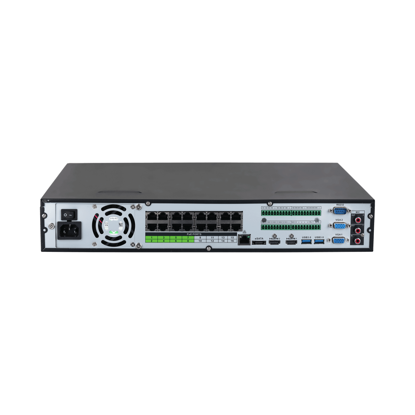 Dahua DHI-NVR5464-16P-EI - 64 Kanaler NVR, 16 PoE, 4 HDD, WizSense AI til Videoovervågning - SIKSHOP