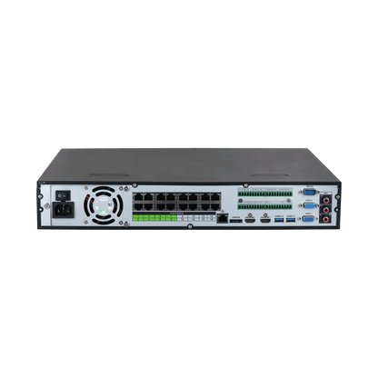 Dahua DHI-NVR5464-16P-EI - 64 Kanaler NVR, 16 PoE, 4 HDD, WizSense AI til Videoovervågning - SIKSHOP