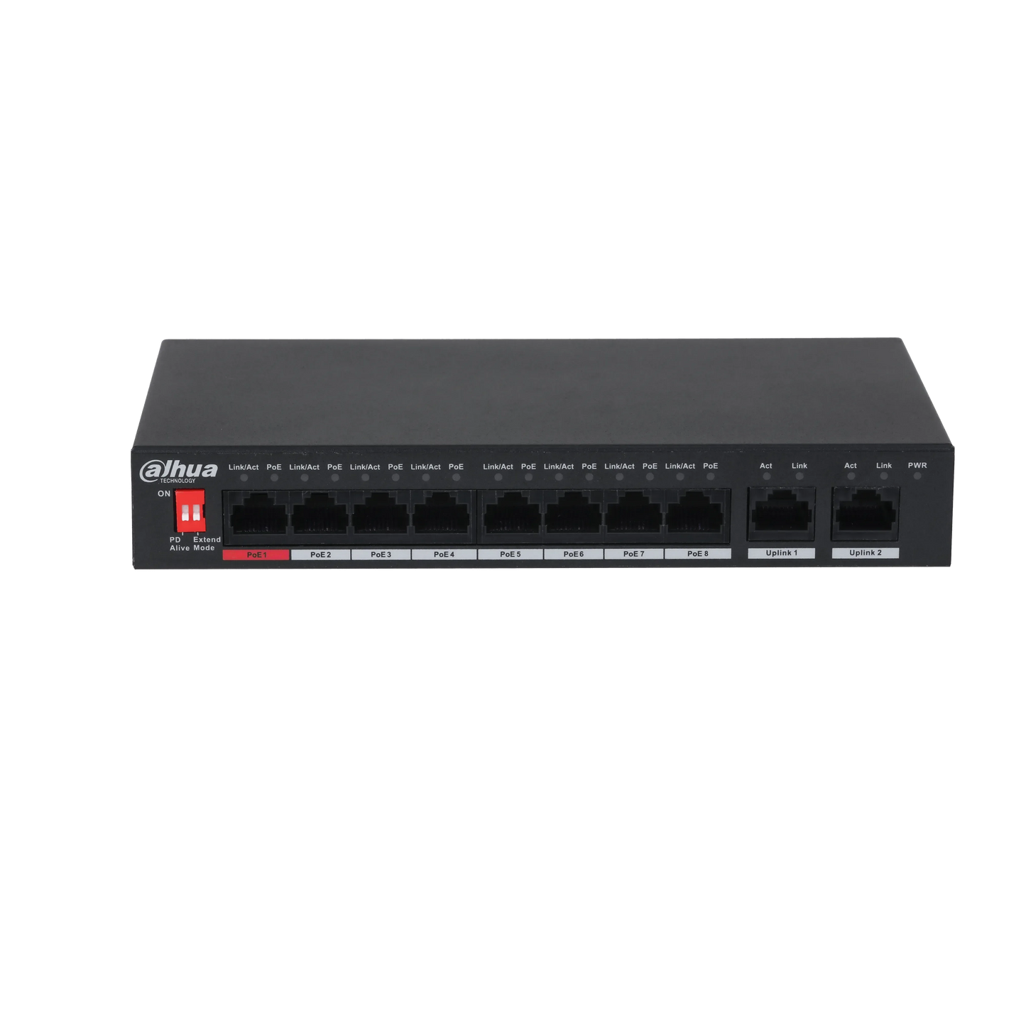 Dahua PFS3010-8ET-96-V2 – 8 Port PoE Switch (96W) med PSU - Sikshop