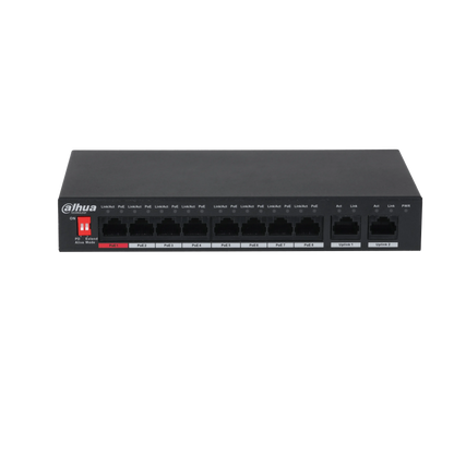 Dahua PFS3010-8ET-96-V2 – 8 Port PoE Switch (96W) med PSU - Sikshop