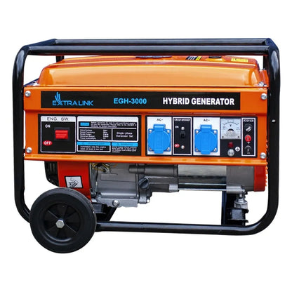 Extralink EGH-3000 Hybrid Generator – 3 KW 1-Faset Inverter med Benzin, LPG og Naturgas - SIKSHOP
