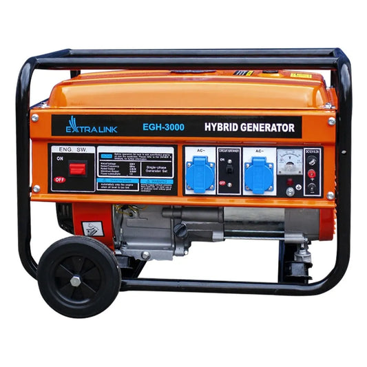 Extralink EGH-3000 Hybrid Generator – 3 KW 1-Faset Inverter med Benzin, LPG og Naturgas - SIKSHOP