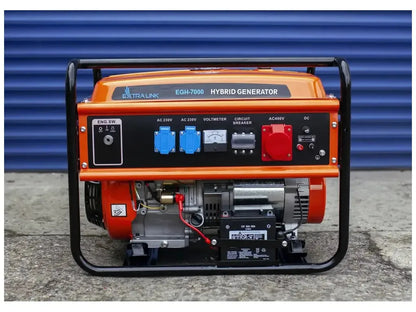 Extralink EGH-7000 Hybrid Generator – 7 KW 3-Faset til Benzin, LPG & Naturgas - Sikshop