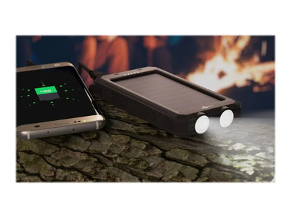 Goobay udendørs PowerBank 8.0 – Solarstrømbank 8000 mAh, Sort