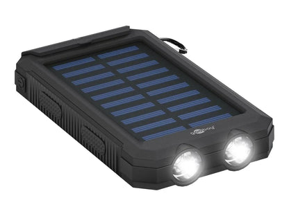 Goobay udendørs PowerBank 8.0 – Solarstrømbank 8000 mAh, Sort