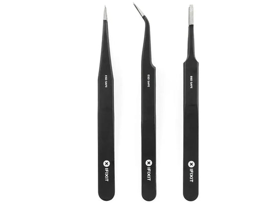 iFixit Præcisions Pincet Sæt – 3 ESD-Sikre Pincetter i Rustfrit Stål med Etui - SIKSHOP