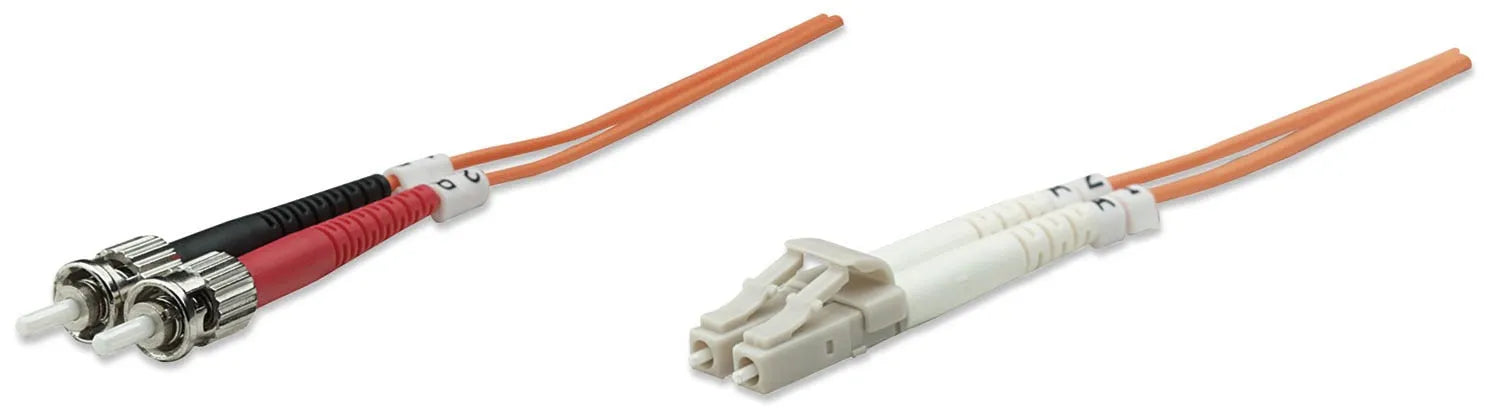 Intellinet 3m LC/ST Fiberoptisk Kabel – OM1 Multimode Duplex (Orange) - Sikshop