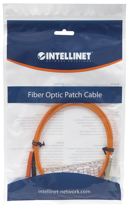 Intellinet 3m LC/ST Fiberoptisk Kabel – OM1 Multimode Duplex (Orange) - Sikshop