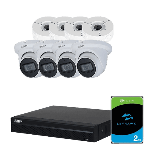 Komplet Dahua 4-kanals NVR med 5MP kameraer og 2TB harddisk - SIKSHOP