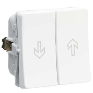 LK FUGA jalousi-afbryder 16A med 2 x 1-polet trykkontakt, hvid - SIKSHOP