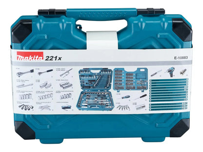 Makita E-10883 Værktøjssæt 221 Dele – Komplet sæt i robust etui - Sikshop