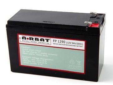 NorBat 12V 9 Ah T2 FP1290 Blyakkumulator - SIKSHOP