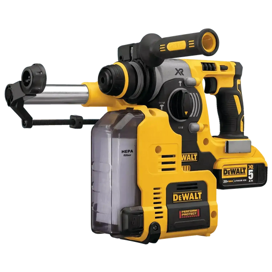 Pakke: DeWalt 18V XR Borehammer SDS-Plus + HEPA Støvudsugning - SIKSHOP