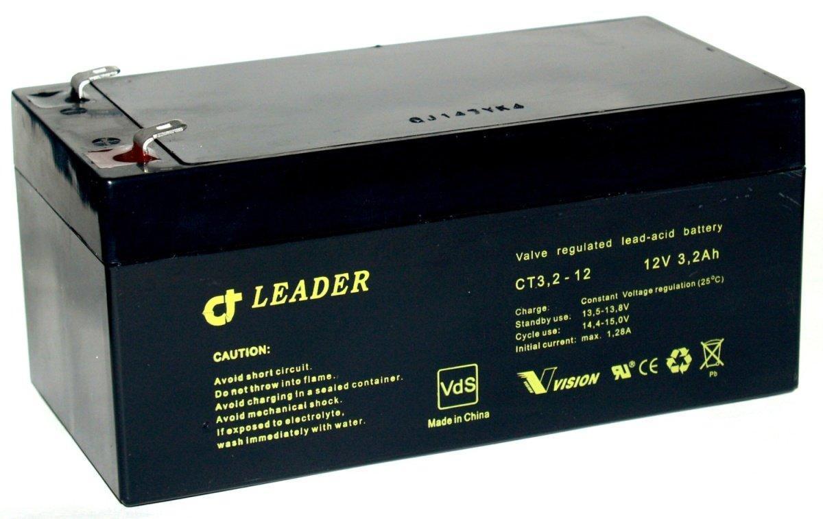 Pålideligt CT12-3.2 Blybatteri 12V 3,2AH - Perfekt til UPS, Alarm, Backup og mere - Sikshop