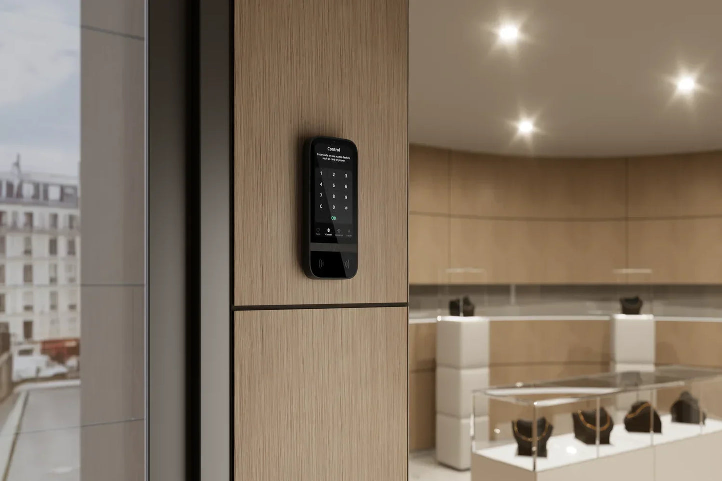 Ajax KeyPad TouchScreen Jeweller – Sort betjeningspanel med touchskærm - Sikshop