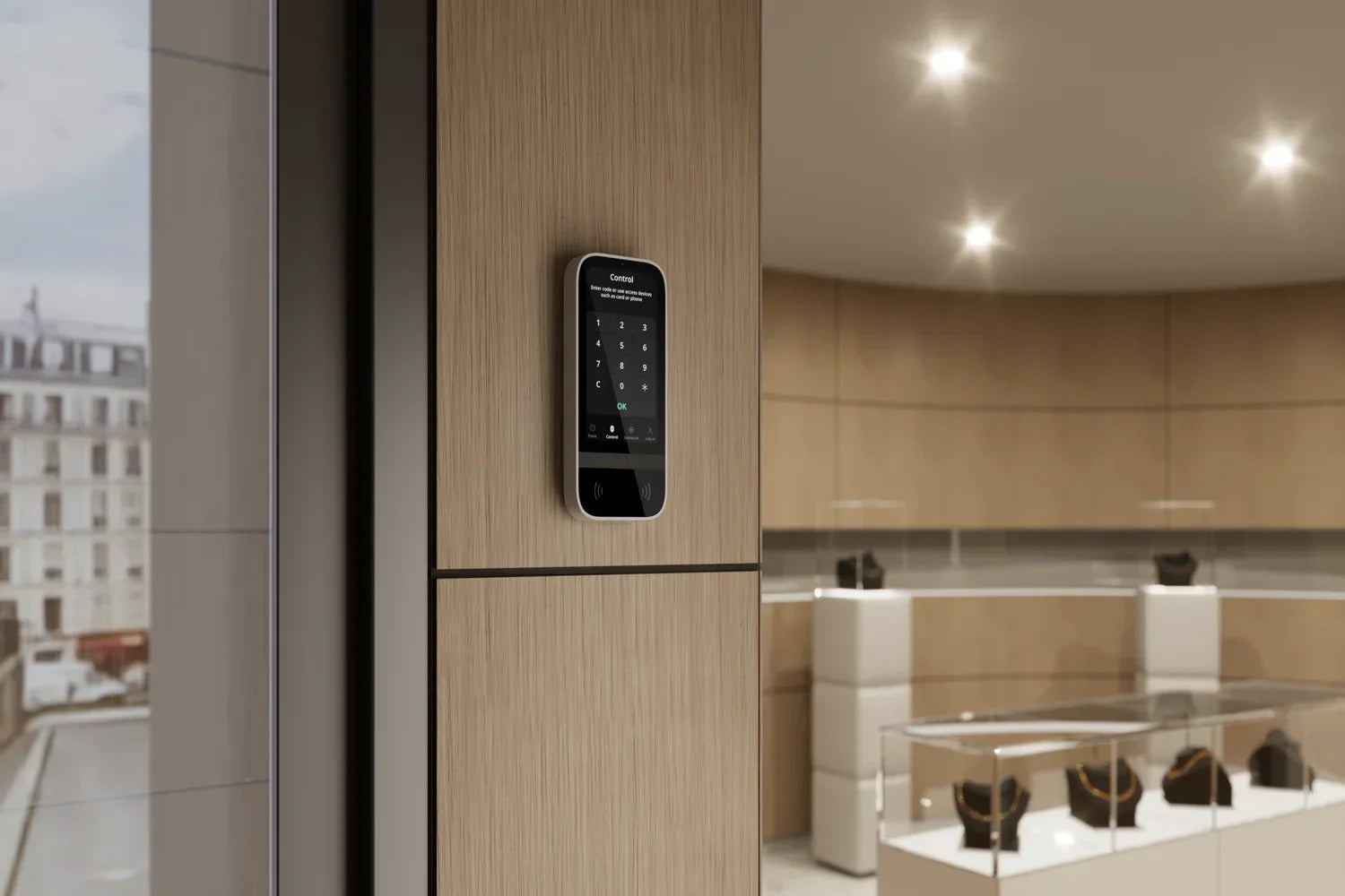 Ajax KeyPad TouchScreen Jeweller – Hvid - Sikshop