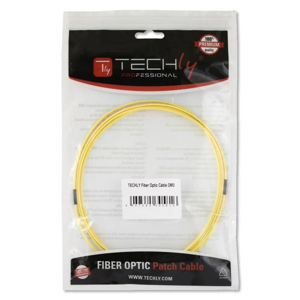Techly ILWL D9-B-050 – 5m OS2 SC-SC Fiberoptisk Kabel (Gul) - Sikshop