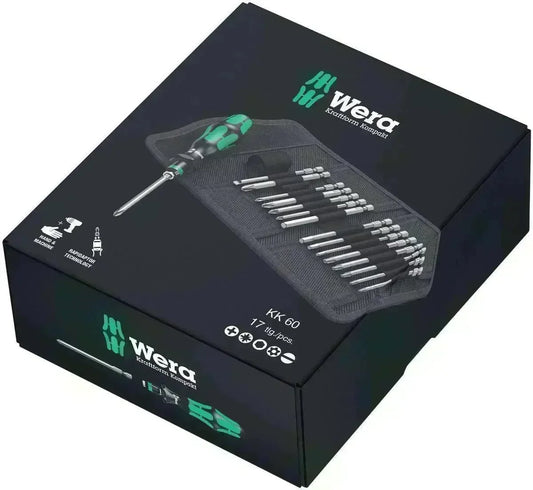 Wera Kompakt Bitssæt 17 Dele PH-PZ-TX-HEX – Kraftform Kompakt 60 - SIKSHOP
