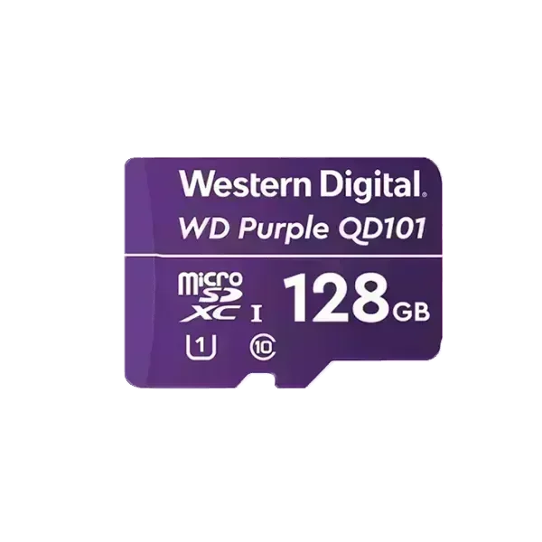 Western Digital WD Purple QD101 microSDXC 128GB - Højtydende Lagerløsning til Overvågning - Sikshop