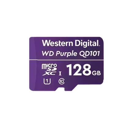 Western Digital WD Purple QD101 microSDXC 128GB - Højtydende Lagerløsning til Overvågning - Sikshop